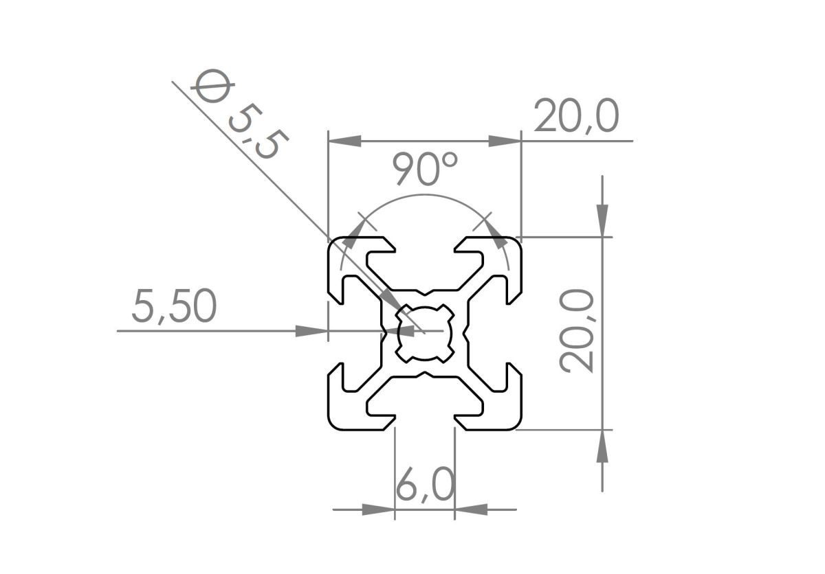 2020 V-Slot Cross Section