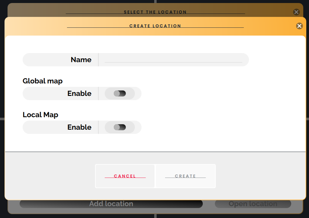 Create location screen