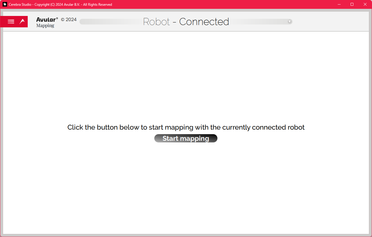 Mapping view when a robot is connected, but mapping has not yet started