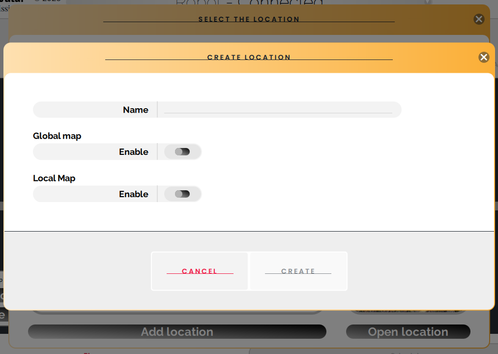 Create location screen